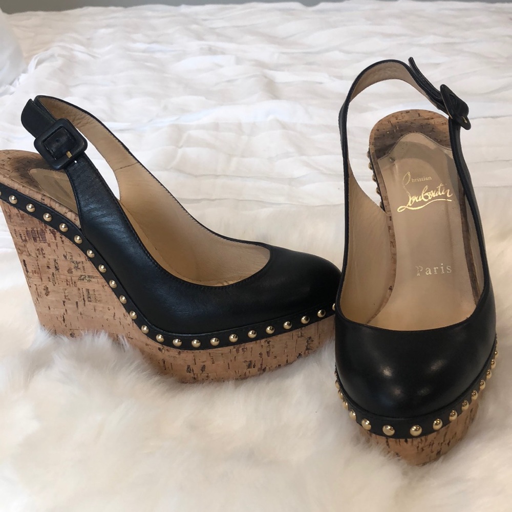 Christian Louboutin wedges red bottoms heels